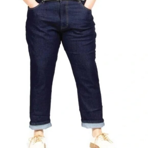 NWT Peau De Loup Size 4 Gender Neutral High Rise Straight Leg Blue Jeans - Picture 1 of 7
